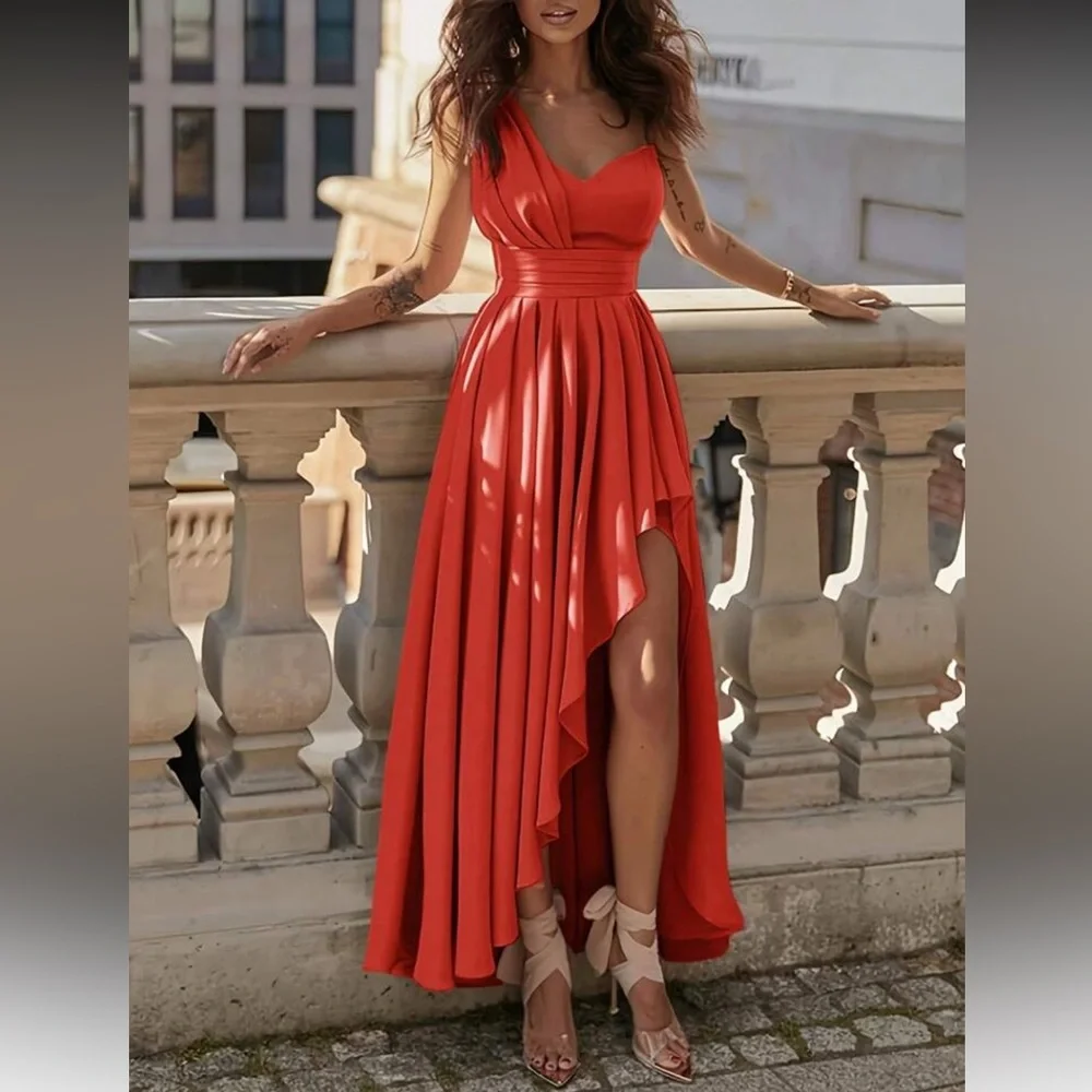 Elegant Orange Evening Gown - Picture 4 of 7
